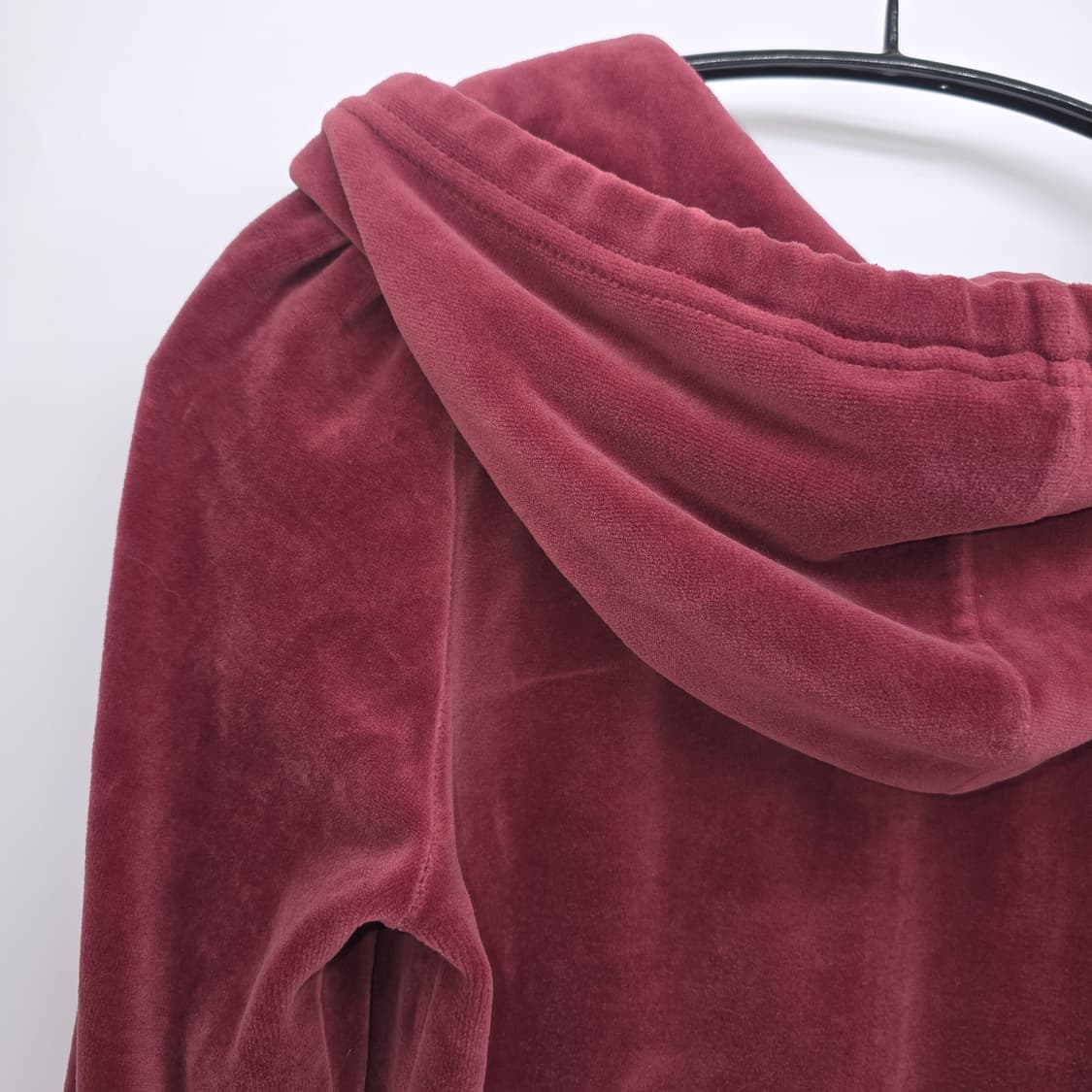 쥬시 꾸뛰르 벨벳 후드 집업 버건디 상품이미지5