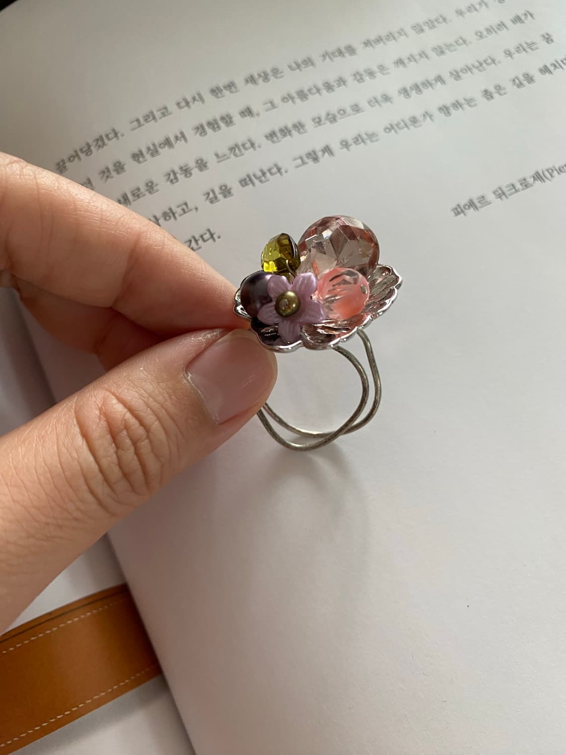 빈티지 플라워 비즈 오픈링 키치 페어리 상품이미지5