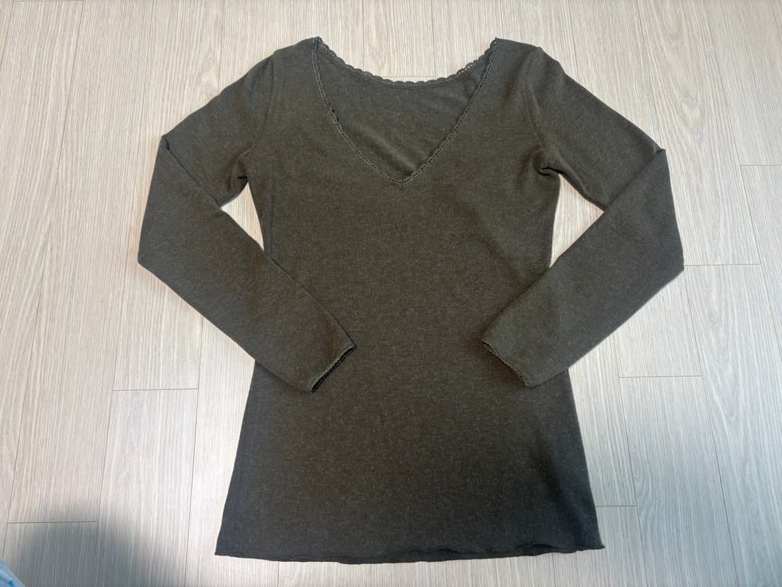 샵페어리 iris long top, khaki 상품이미지5