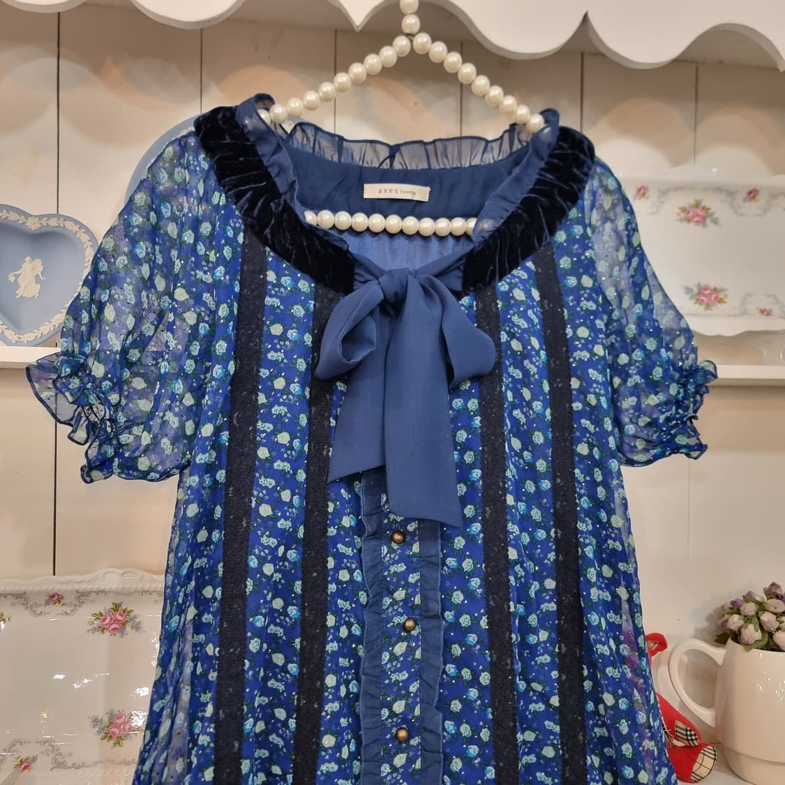 엑시즈팜(axes femme) 딥네이비 플로럴  원피스 상품이미지2