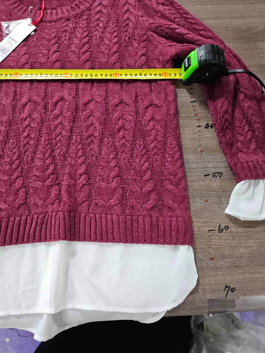 ELLE  엘르 버건디 니트  L 상품이미지6