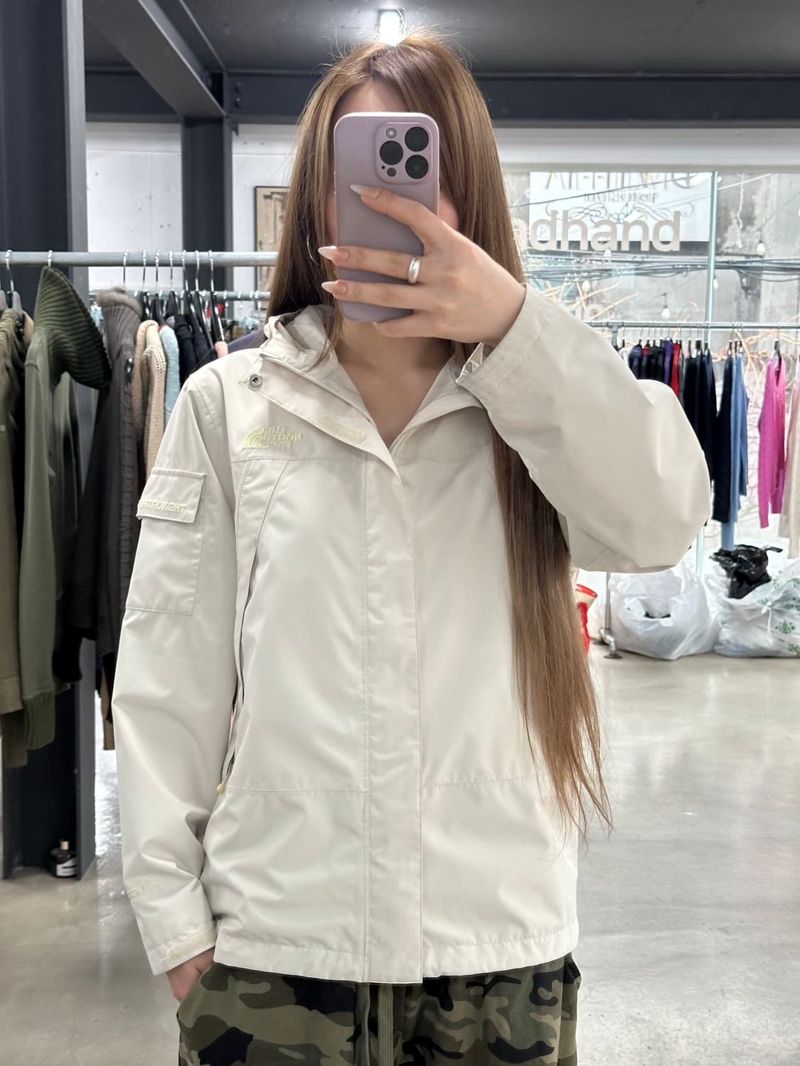 노스페이스 포켓 윈드브레이커 자켓 크림베이지 상품이미지1