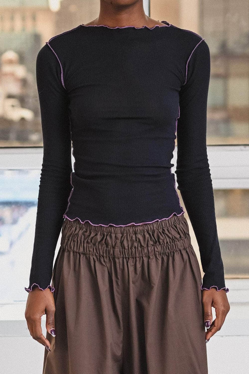 베이스레인지 Vein Long Sleeve Tee / Murano Nav 상품이미지3