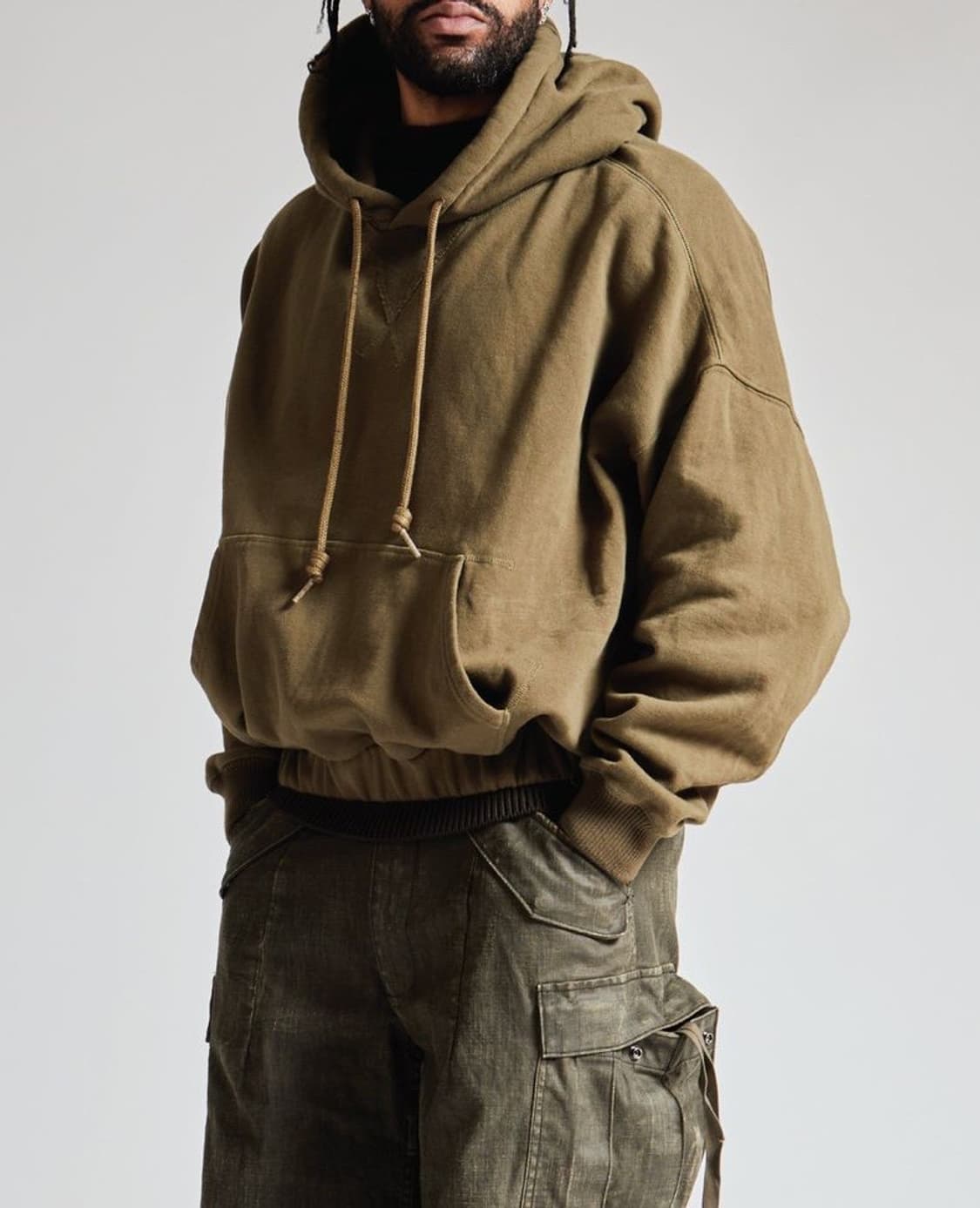(정품/새상품) R13 알써틴 남성 올리브 오버사이즈 거셋 후드 상품이미지5