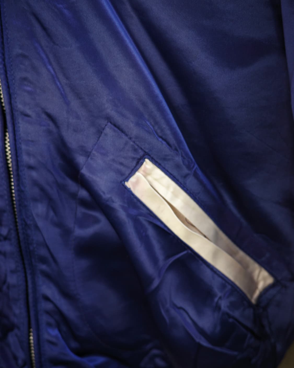 60’s 빈티지 나일론 새틴 블루종 자켓 상품이미지3