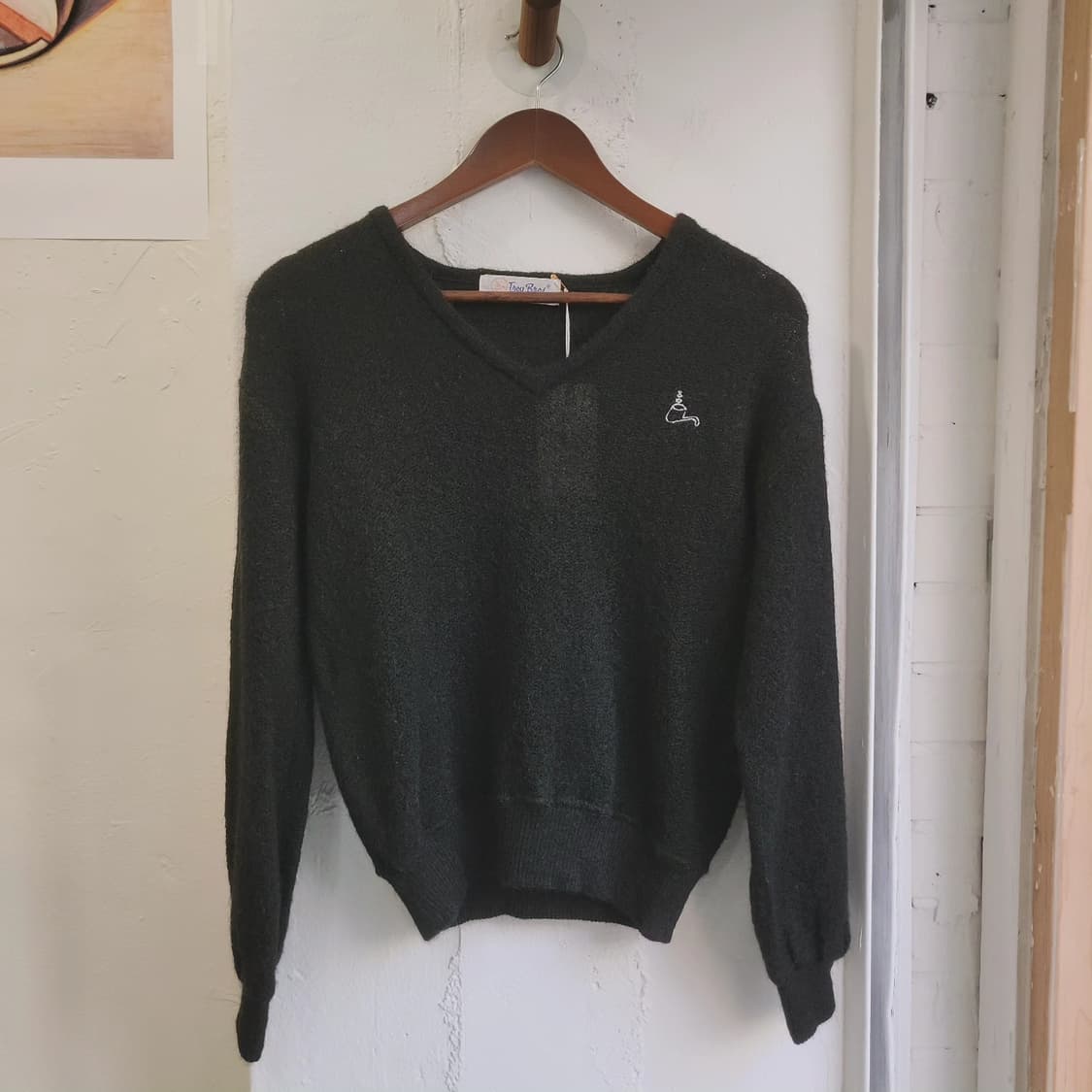 Troy bros 뉴울 블랙 브이넥 니트 상품이미지2