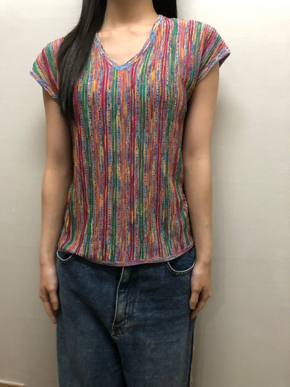 빈티지 비비드 컬러 믹스 니트 상품이미지3