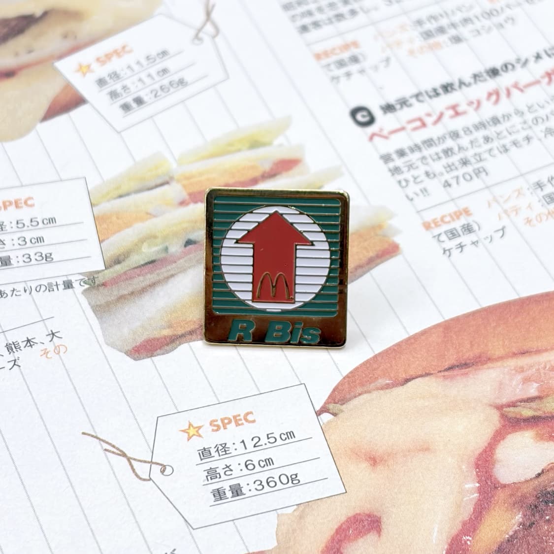 맥도날드 빈티지 크루 핀뱃지 라펠핀 ‘R Bis’ 상품이미지1