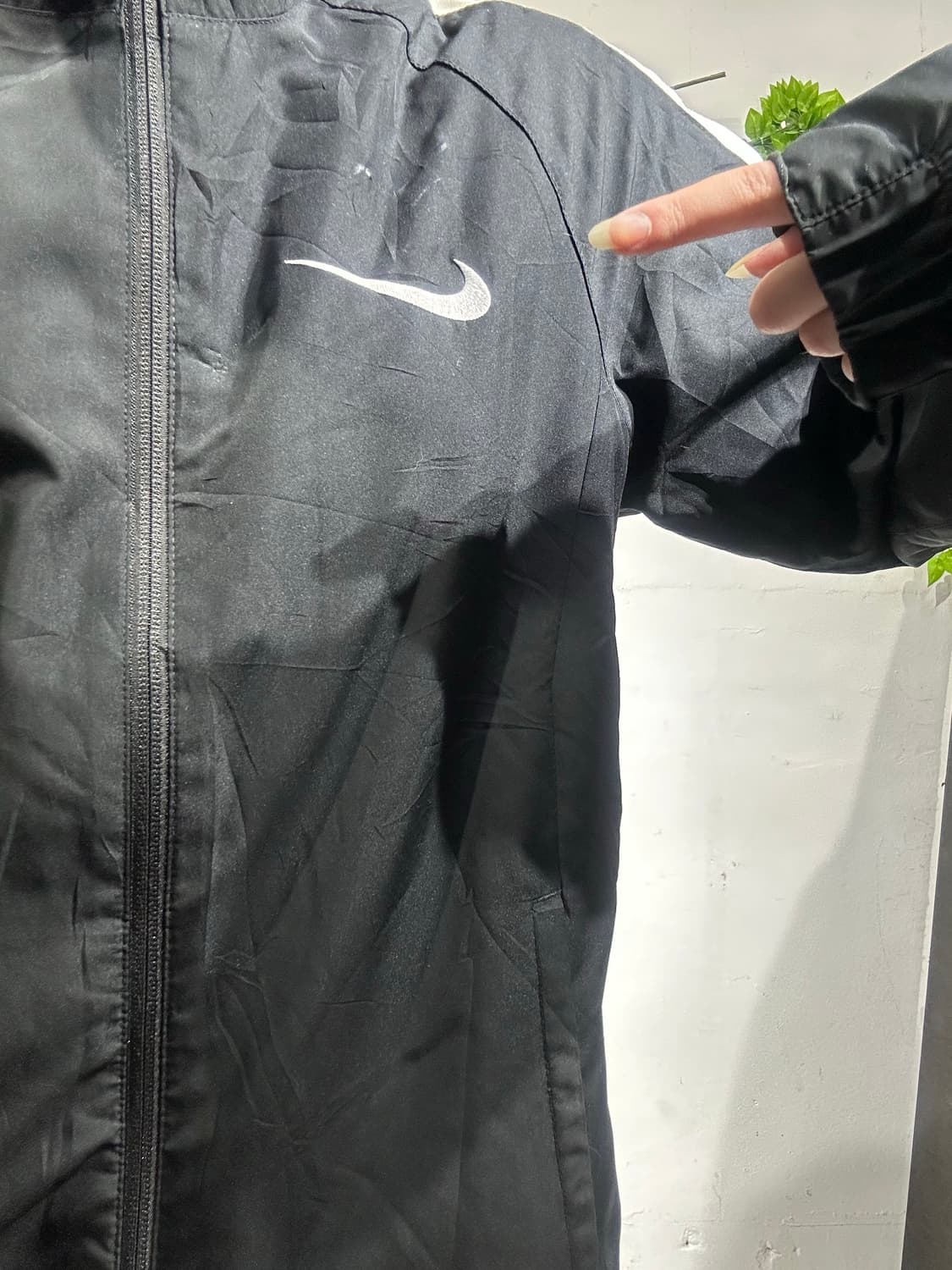 나이키 블랙 화이트 로고 트랙탑 져지 S 상품이미지4