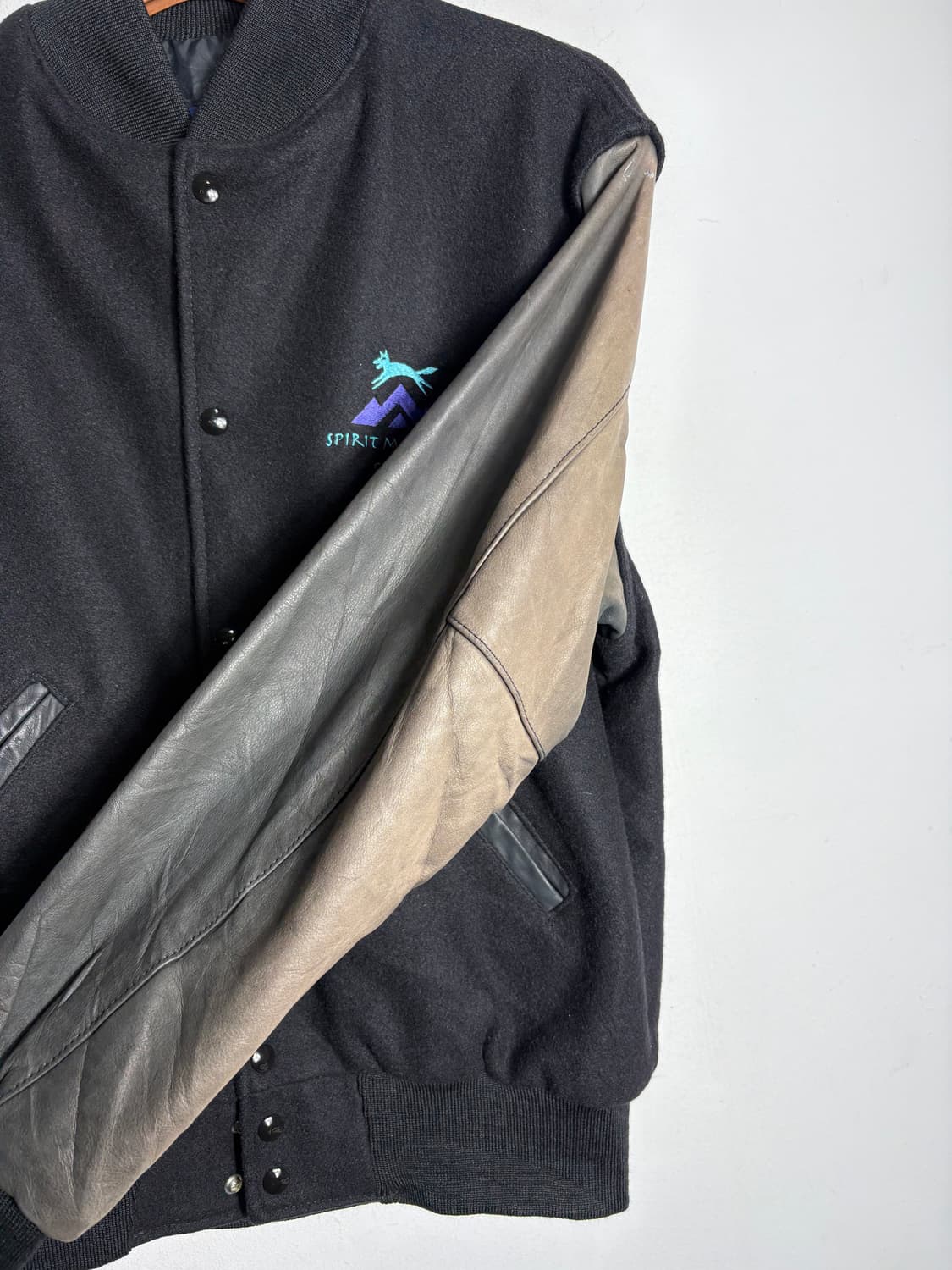 Holloway usa 홀로웨이 울 가죽 바시티 자켓 상품이미지6