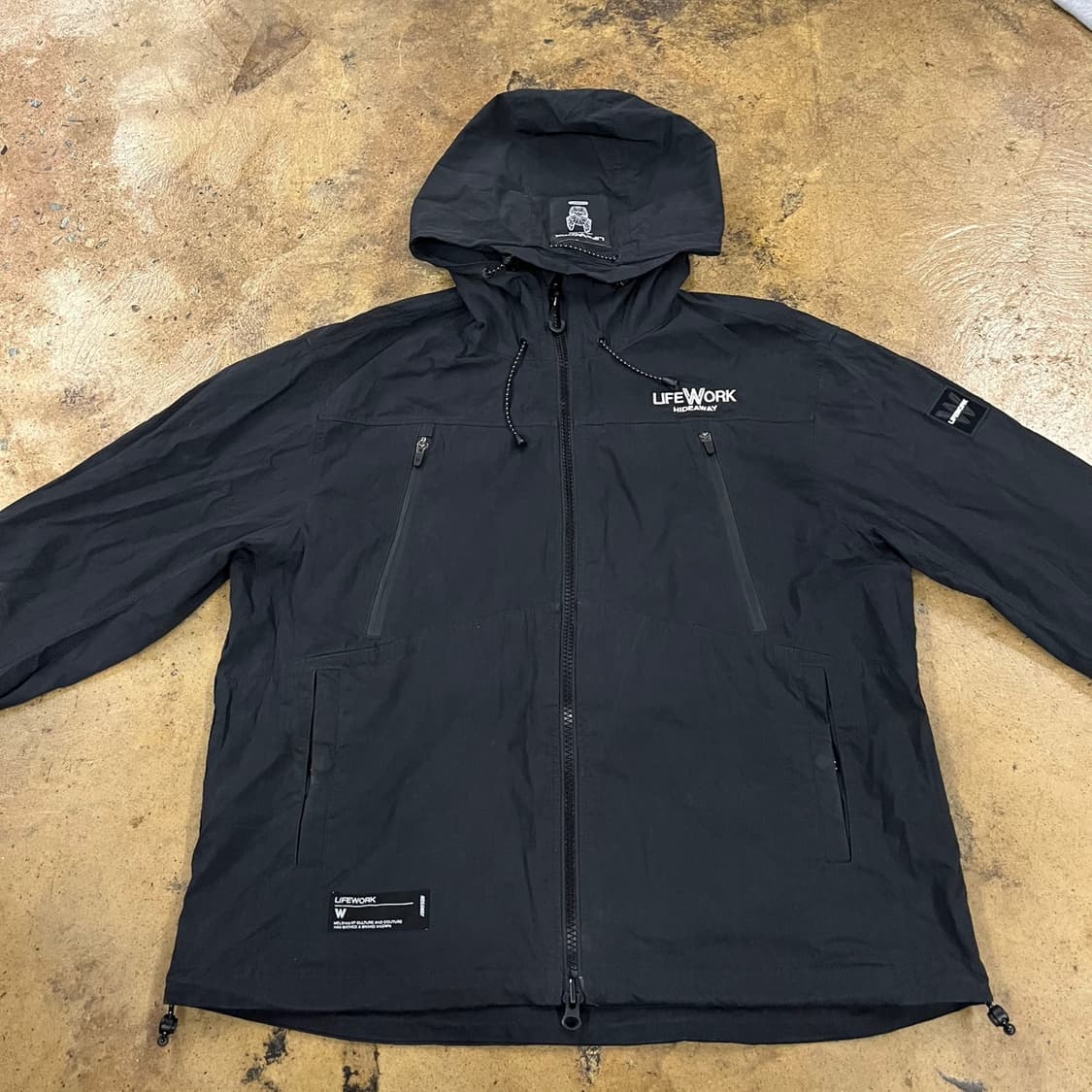 [정품/M] 라이프워크 블랙 바람막이 후드집업 b16 상품이미지3