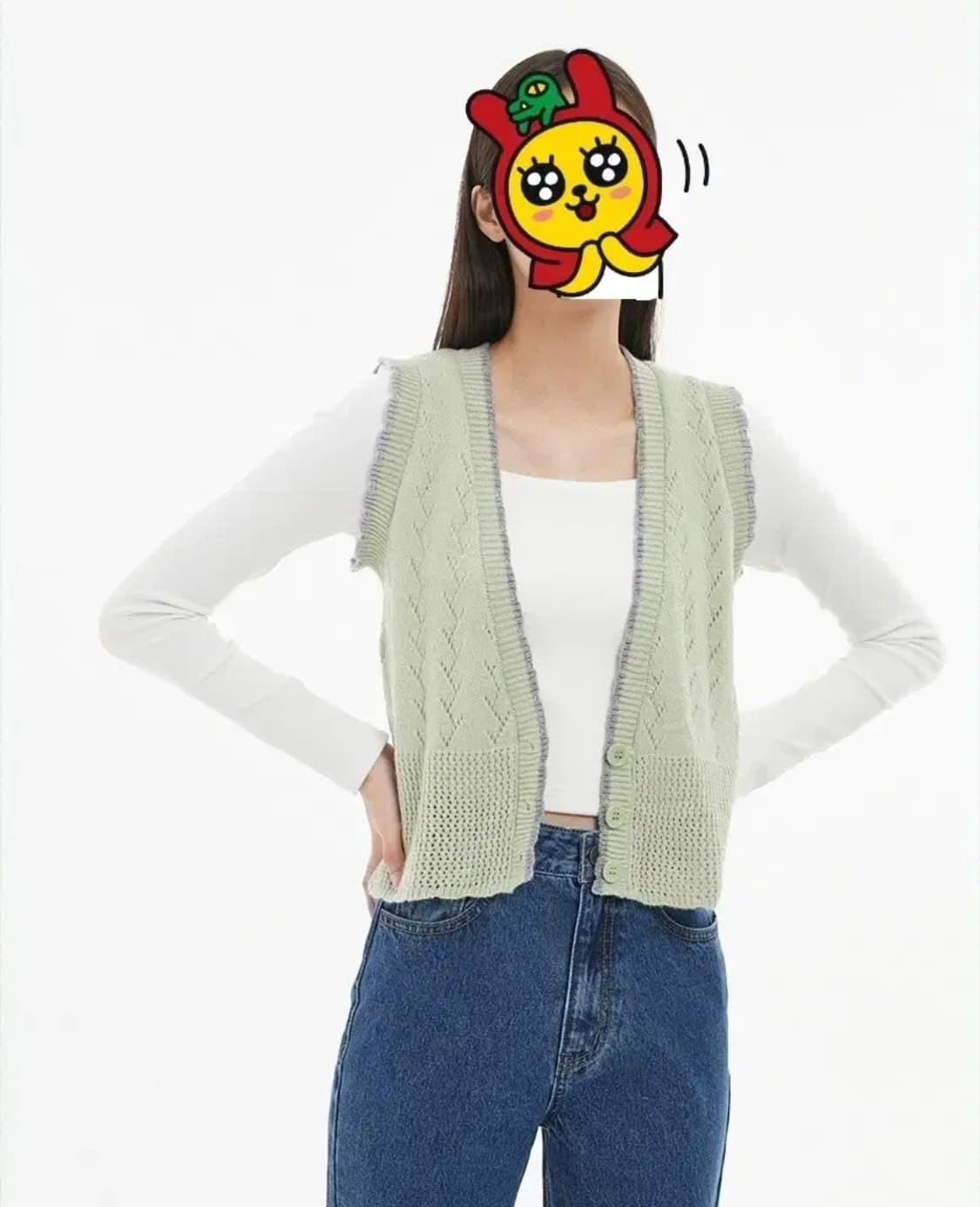 급처새상품!LAP 러블리한 니트조끼베스트 리즈리사st레니본st오즈세컨st 상품이미지5