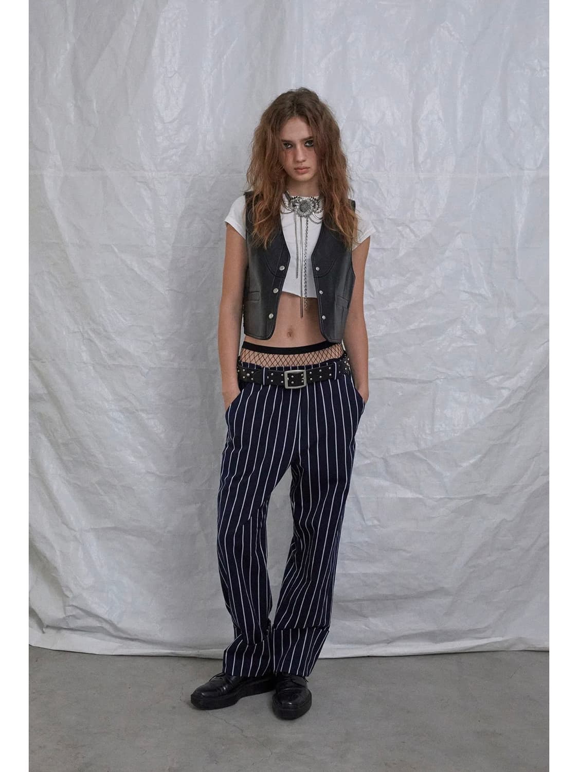 데어드 dared striped turn up pants 상품이미지2
