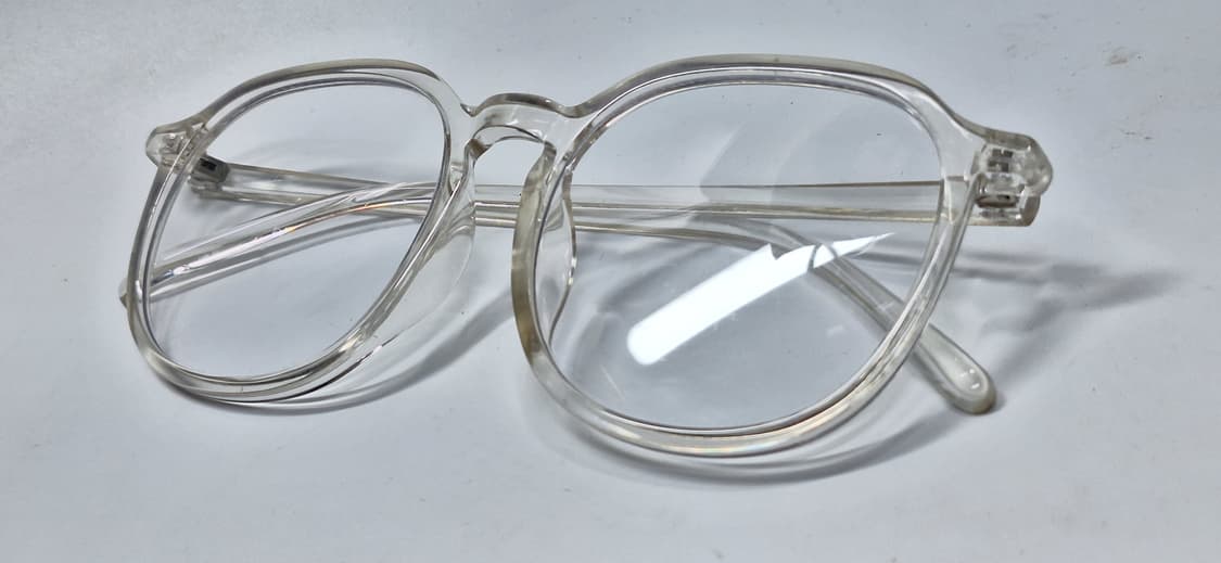 클래식 보스턴 라운드 클리어 뿔테 안경테 오버사이즈 153mm 일본빈티지 상품이미지3