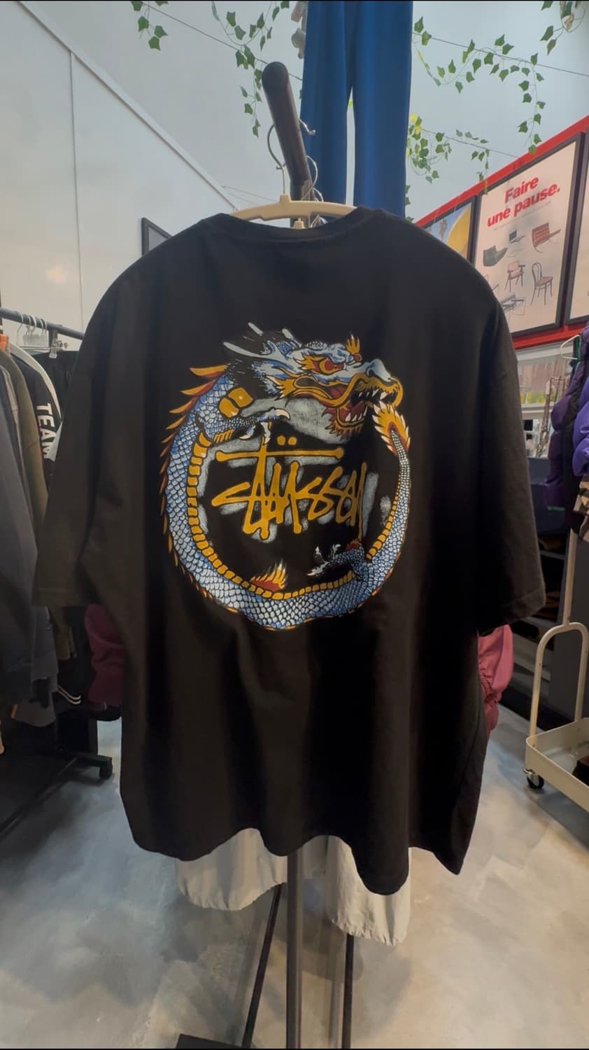 STUSSY 드래곤 서클 로고 반팔 티셔츠 (블랙) 상품이미지10