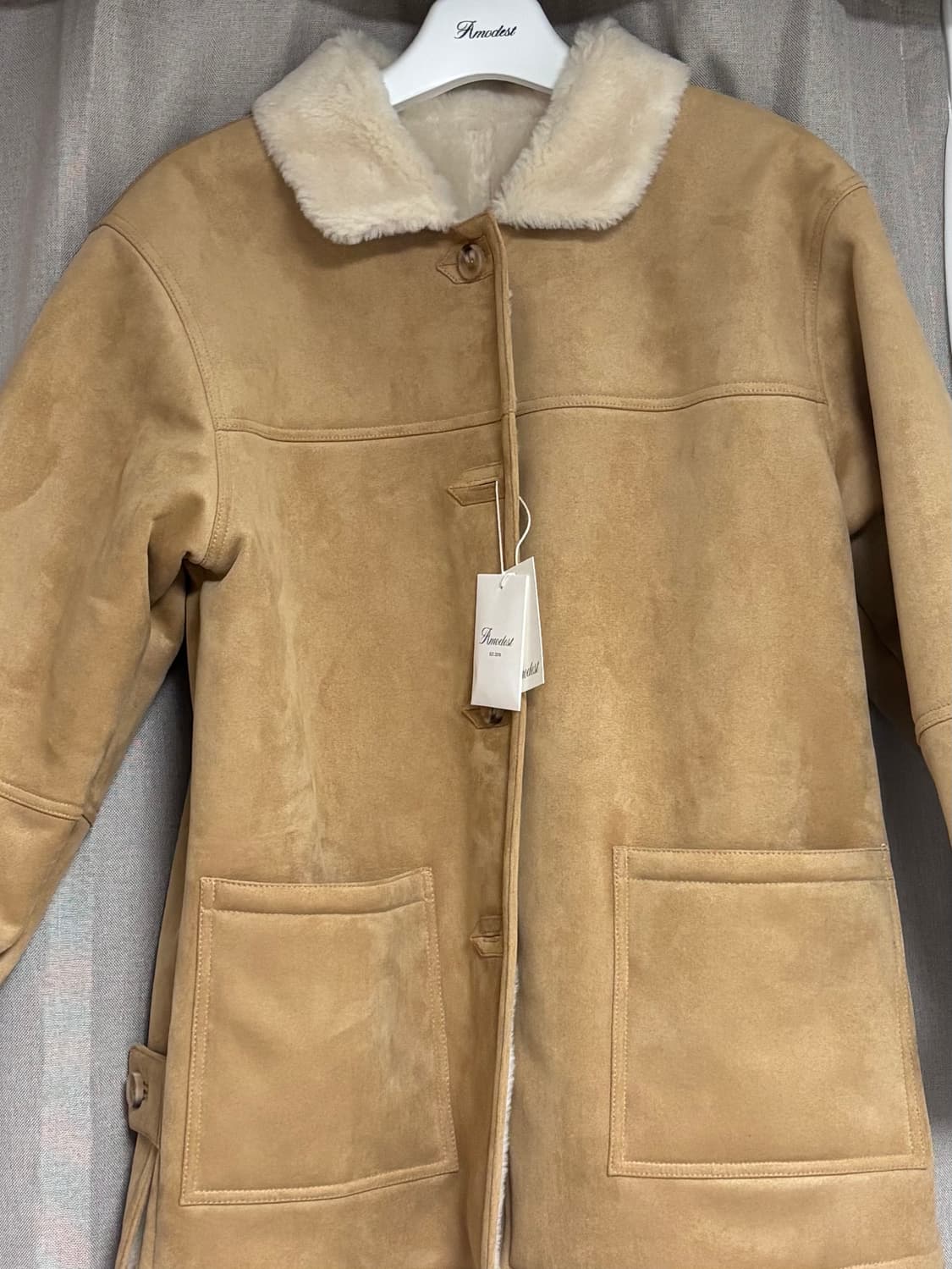 모데스트무드 런던 무스탕(베이지) 상품이미지4