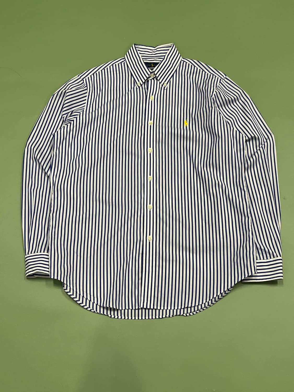 (M) 랄프로렌 스트라이프 스트레치 셔츠 화이트/네이비 상품이미지2