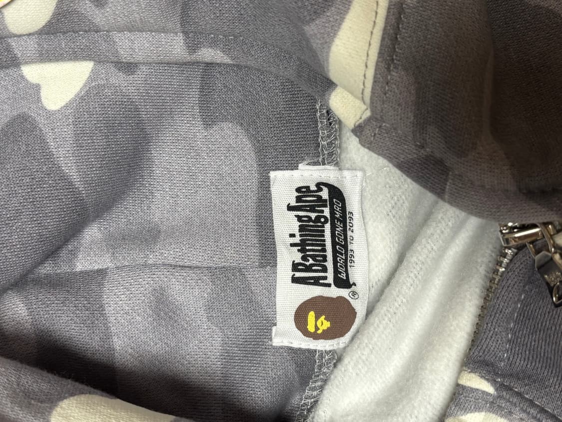 베이프 시티 카모 샤크 풀 집 후드 그레이 상품이미지5