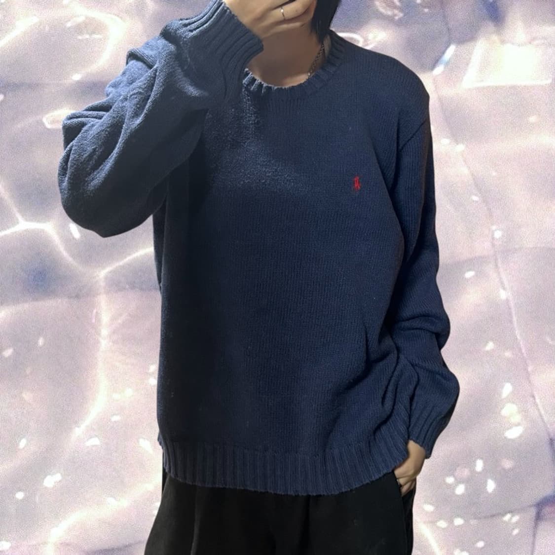 폴로 랄프로렌 오버핏 코튼 니트 네이비 블루 XL 105  상품이미지1