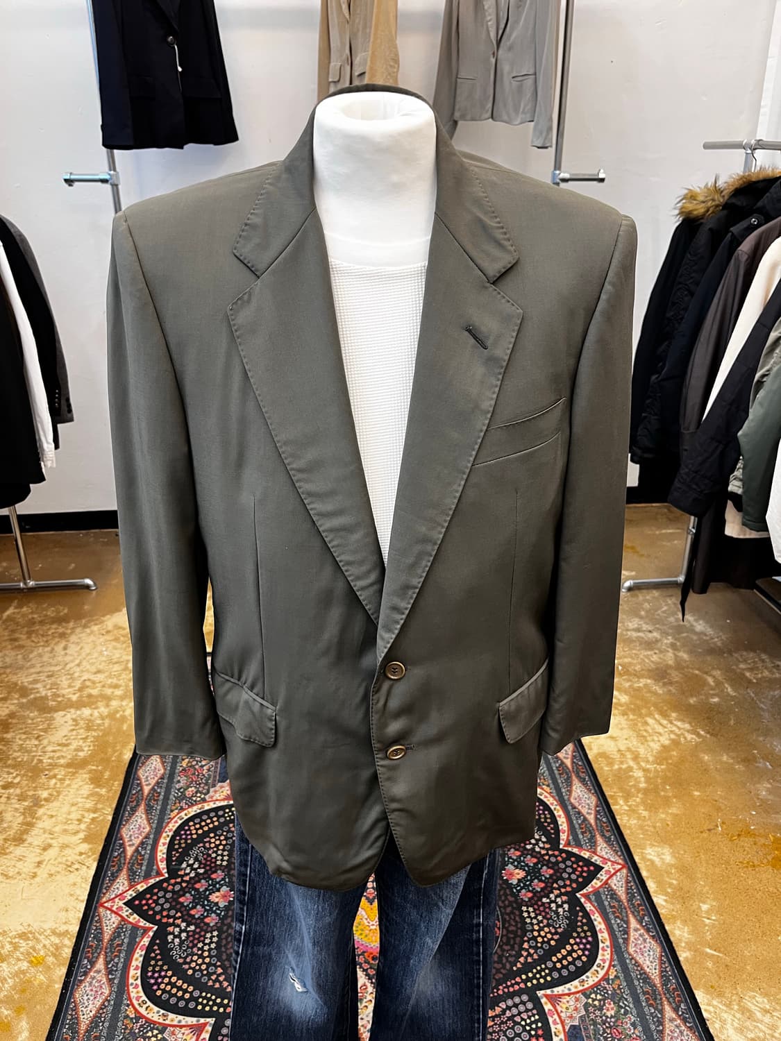 랑방 울 테일러드 자켓 카키 그레이 상품이미지2