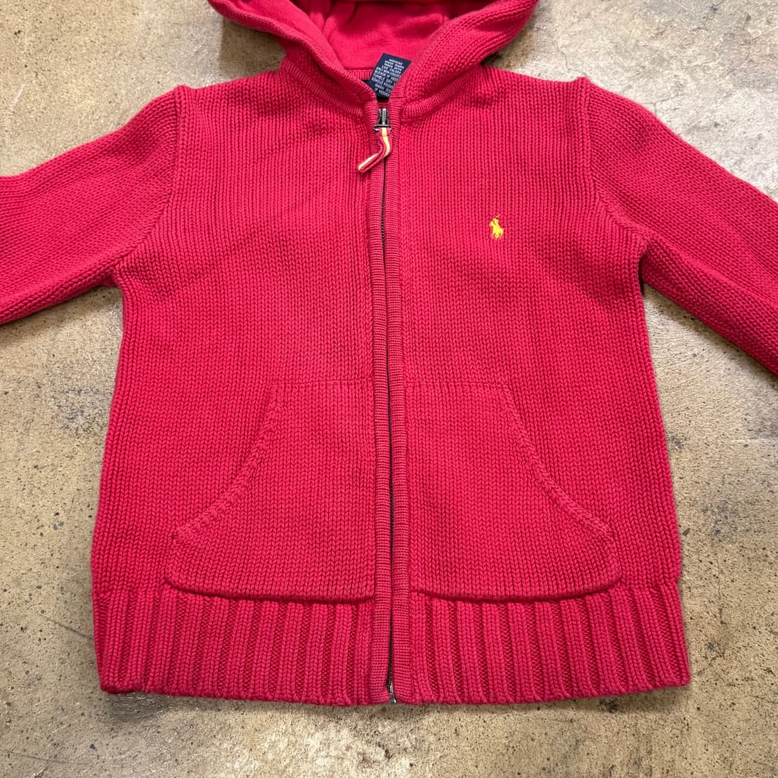 랄프로렌 폴로 레드 니트 후드집업 상품이미지3