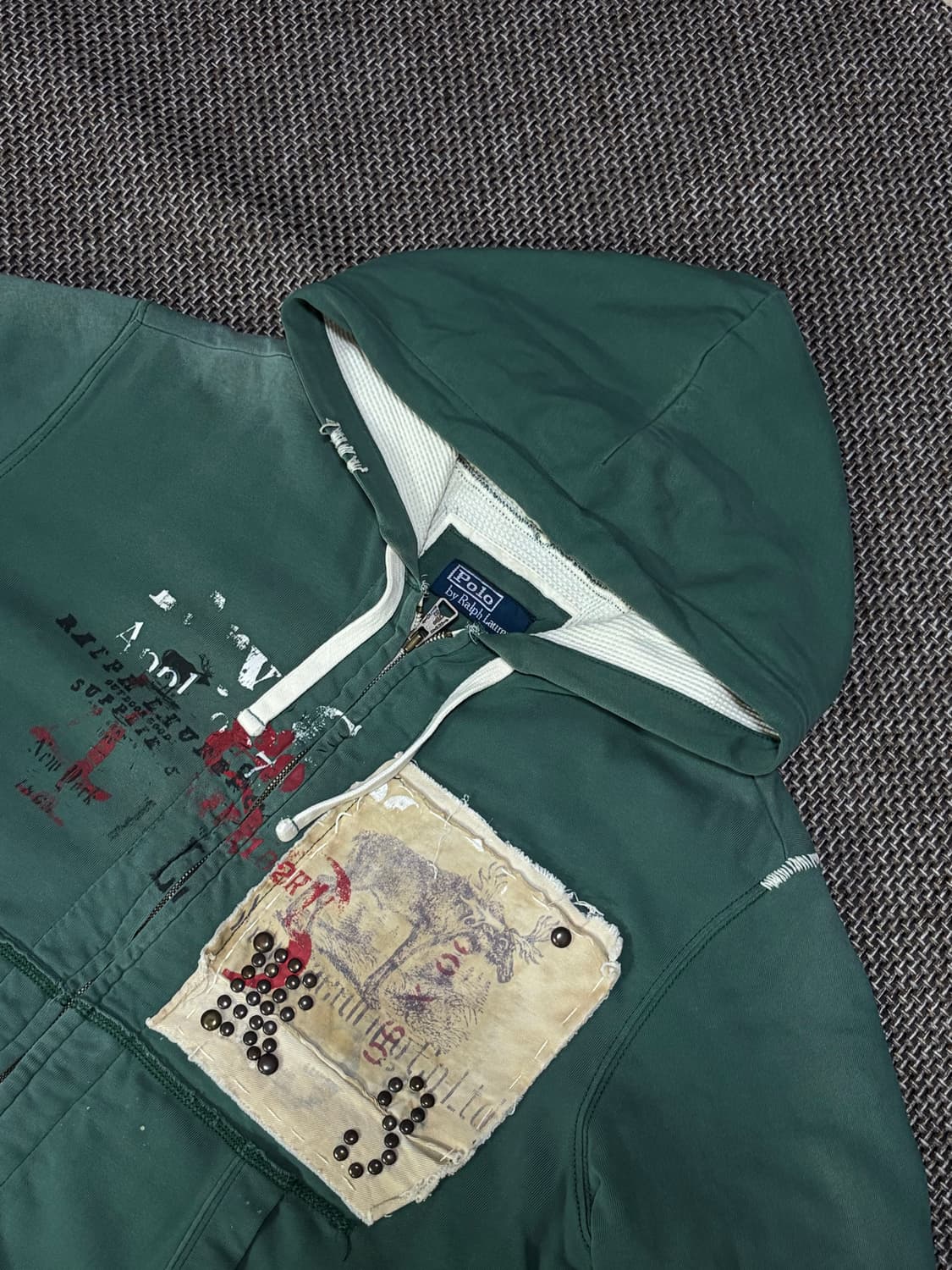 폴로 랄프로렌 빈티지 파커 그린 탑스 후드집업 상품이미지1