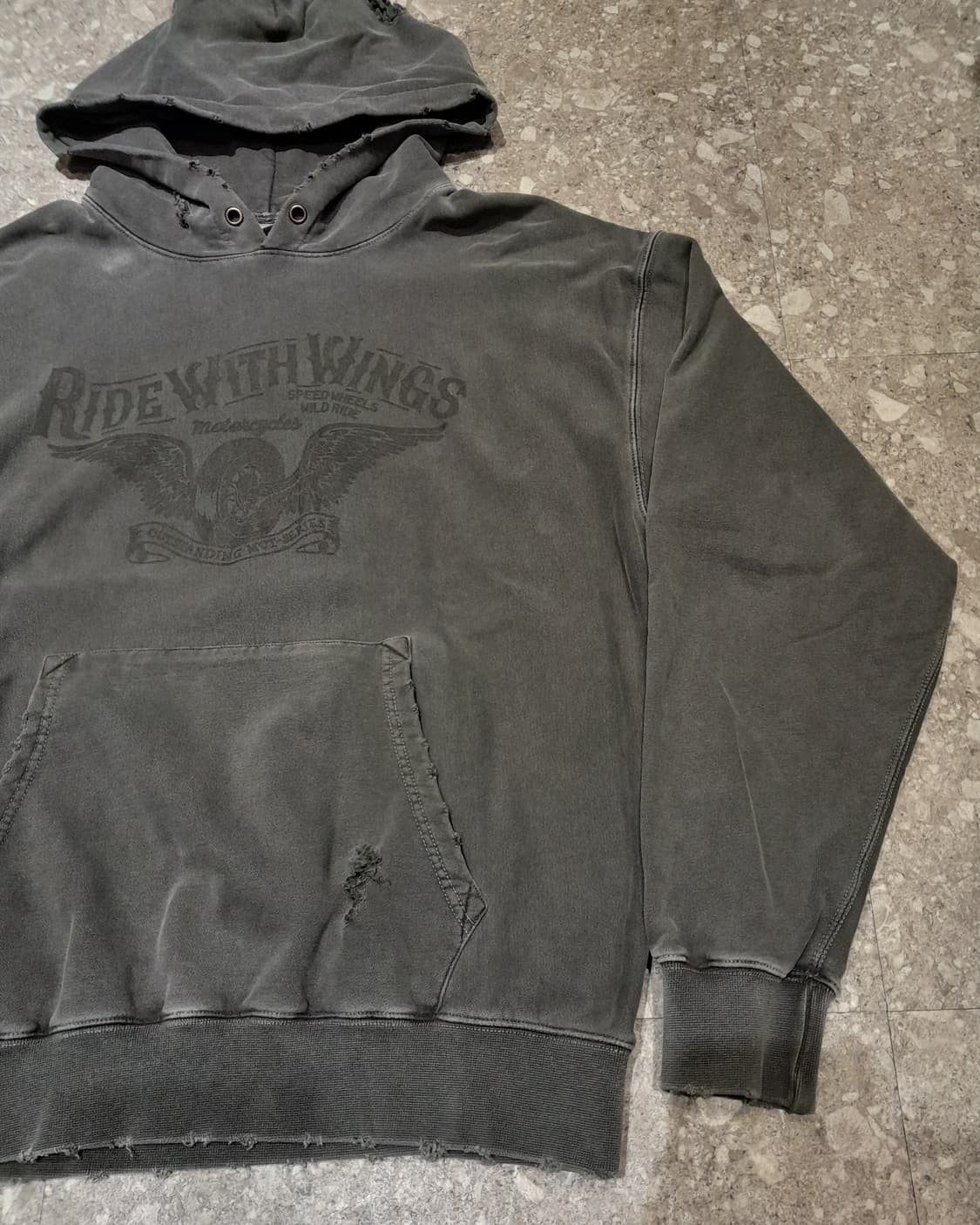 💥아웃스탠딩 피그먼트다잉 데미지 후드 (M)
 상품이미지3