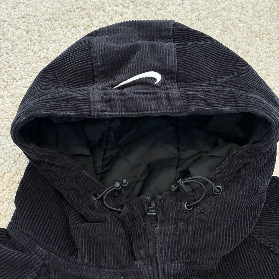 슈프림 x 나이키 아크 코듀로이 후드집업 블랙 상품이미지4