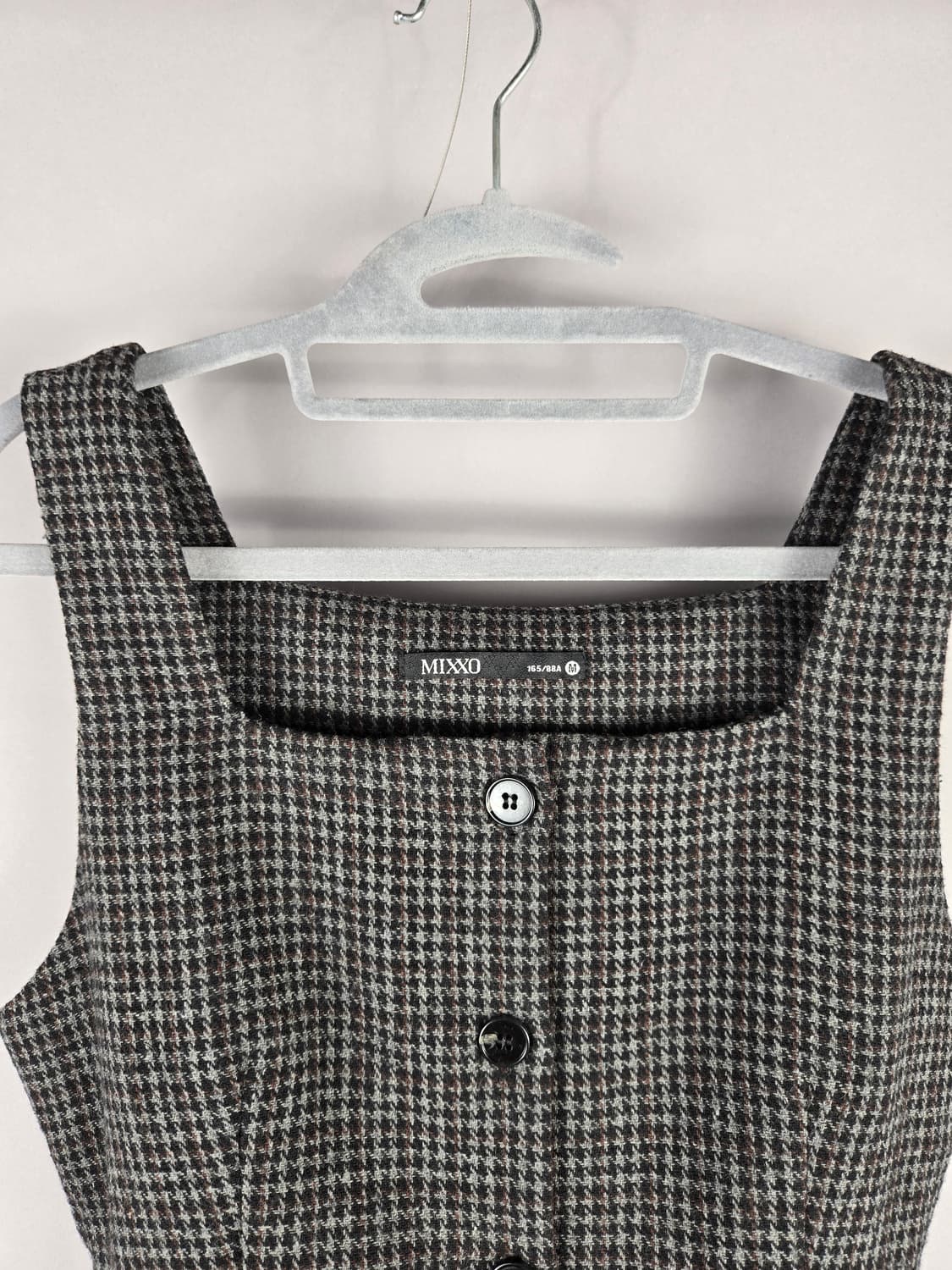 [무료배송]미쏘 M 여성 울 혼방 민소매 체크 미니 플레어 원피스 상품이미지2