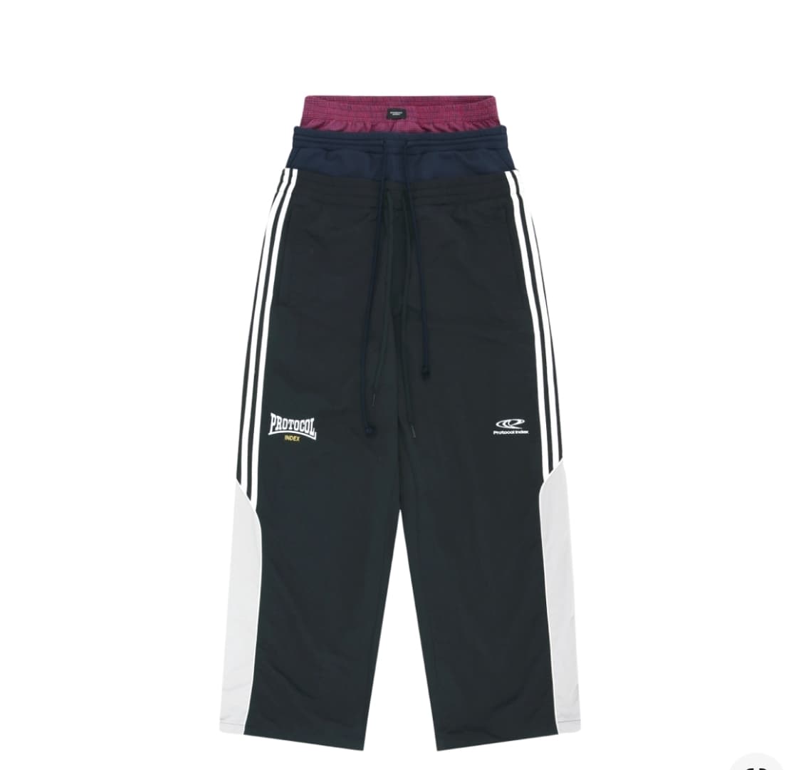 (구매)프로토콜 인덱스 3 레이어드 트랙 팬츠 블랙 2사이즈 상품이미지1