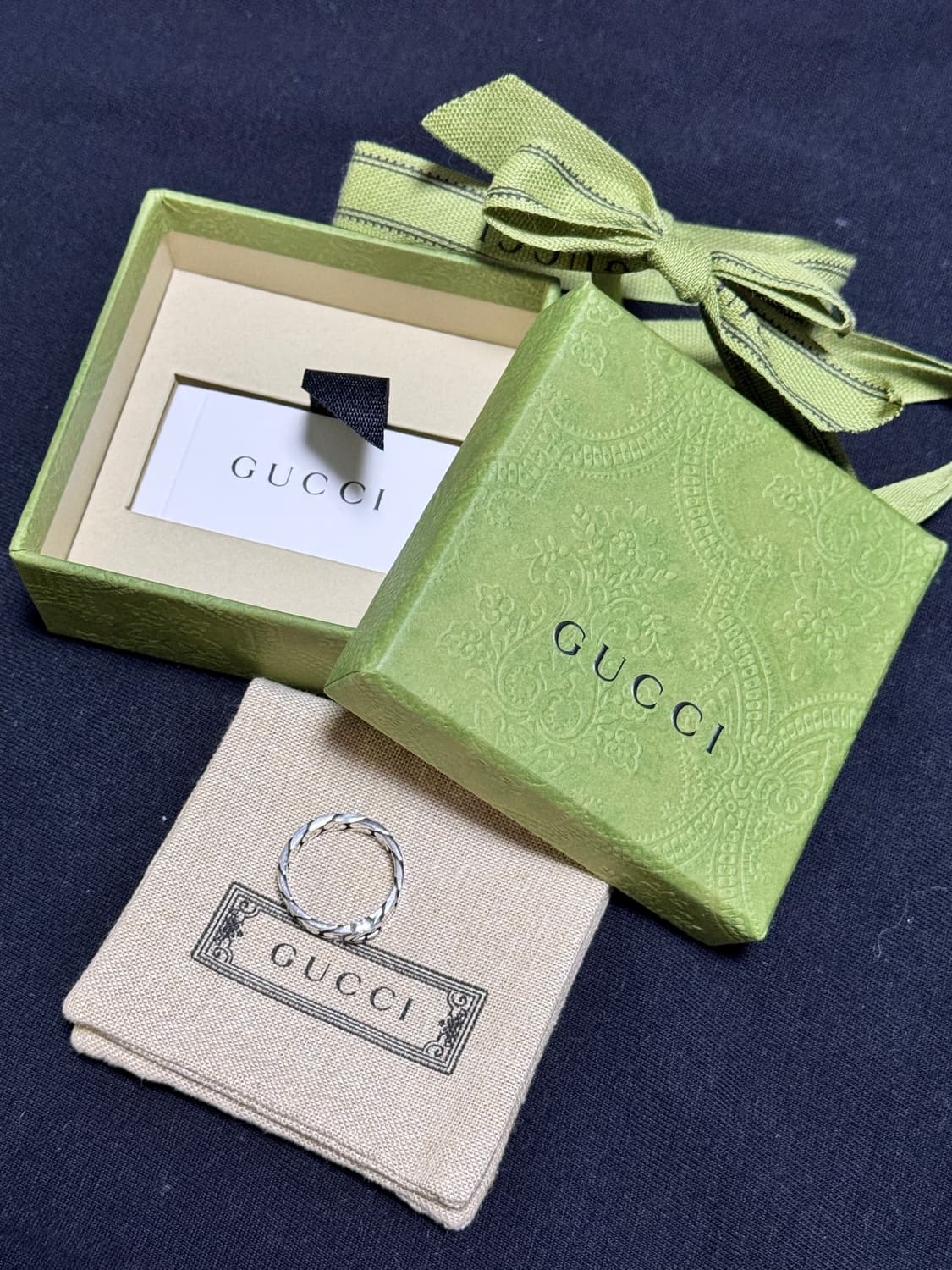 와이드 구찌 인터로킹 체인 반지(19호) 상품이미지1