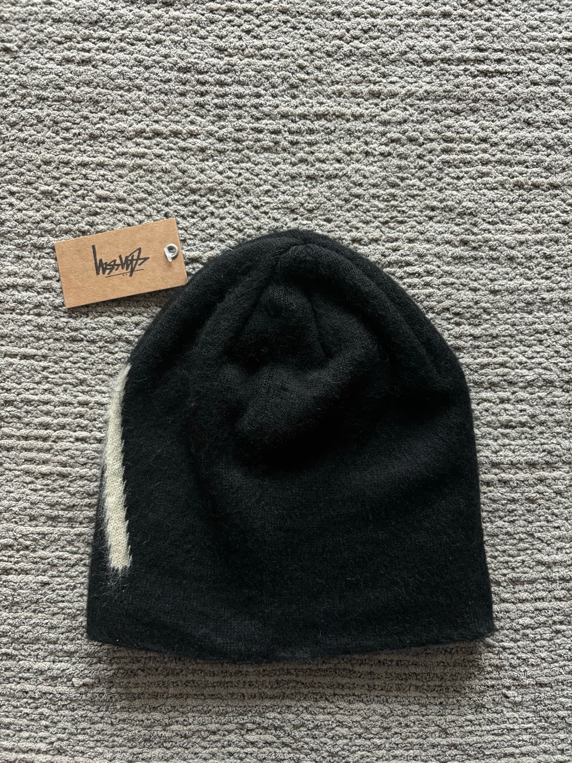 스투시 브러쉬드 아웃 스탁 스컬캡 비니 블랙 상품이미지2