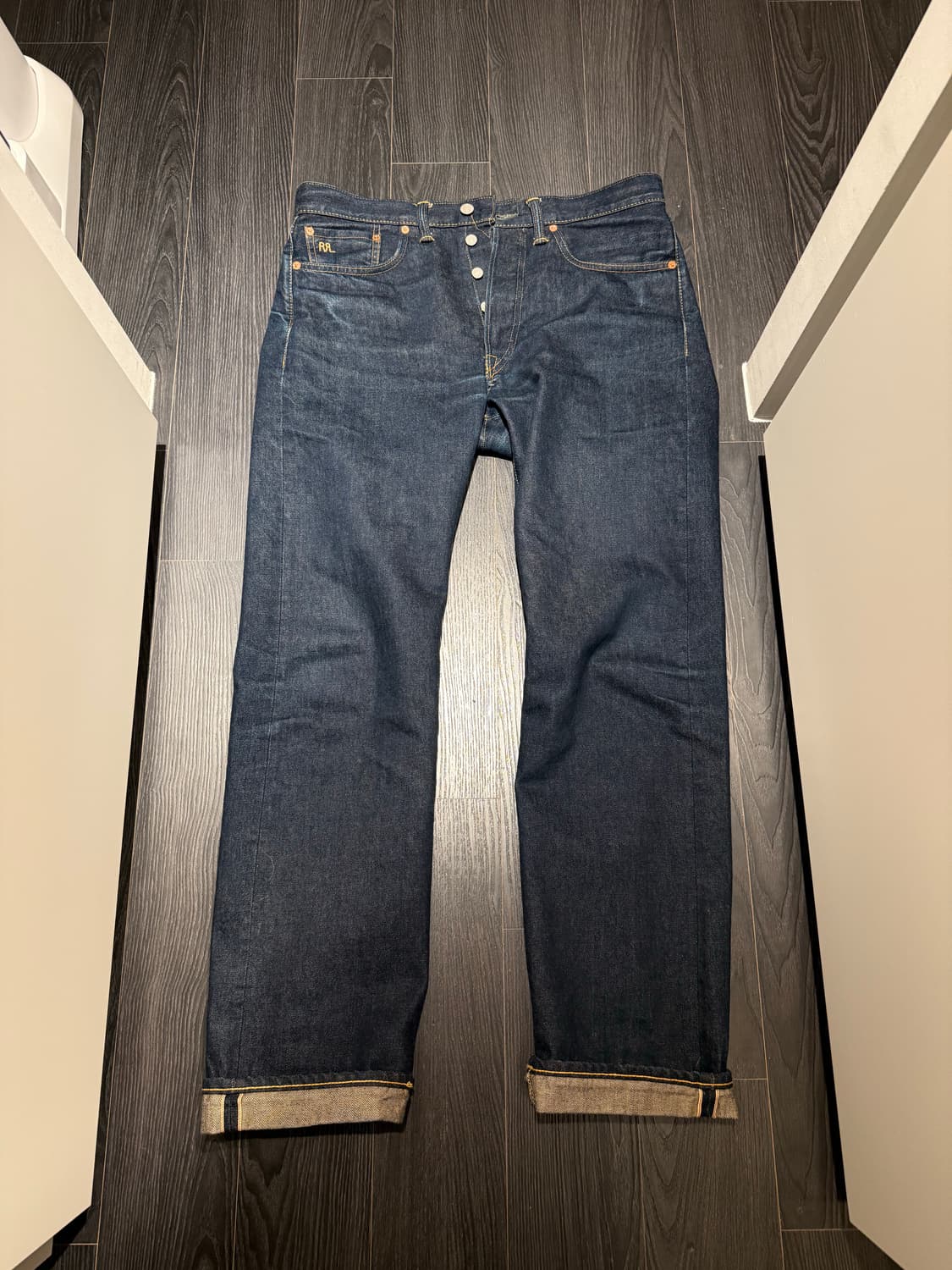 rrl 스트레이트핏 원스 워시 셀비지 진 33x32 (실사이즈32) 상품이미지2