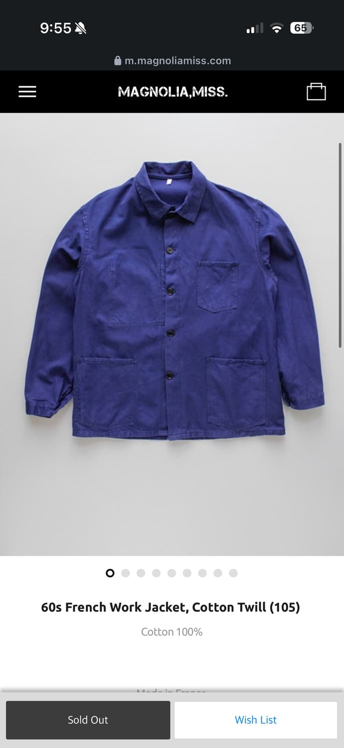 1960s French Work Jacket (110) 상품이미지1