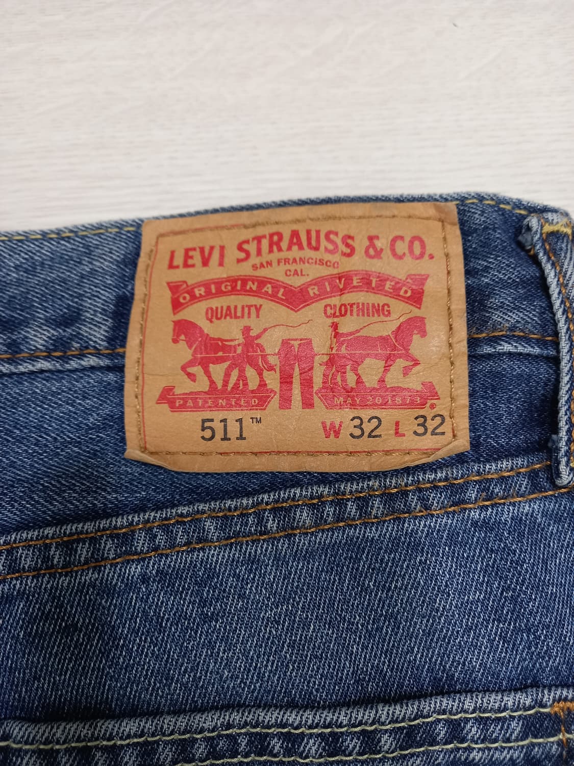 32 리바이스511 약골반 워싱 100%면 슬림일자 진청 32-329 상품이미지5