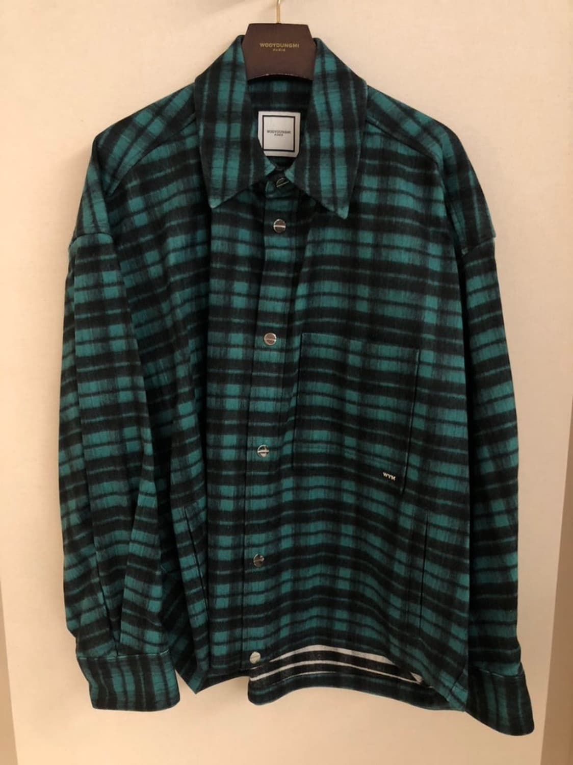 우영미 체크셔츠 그린  상품이미지1