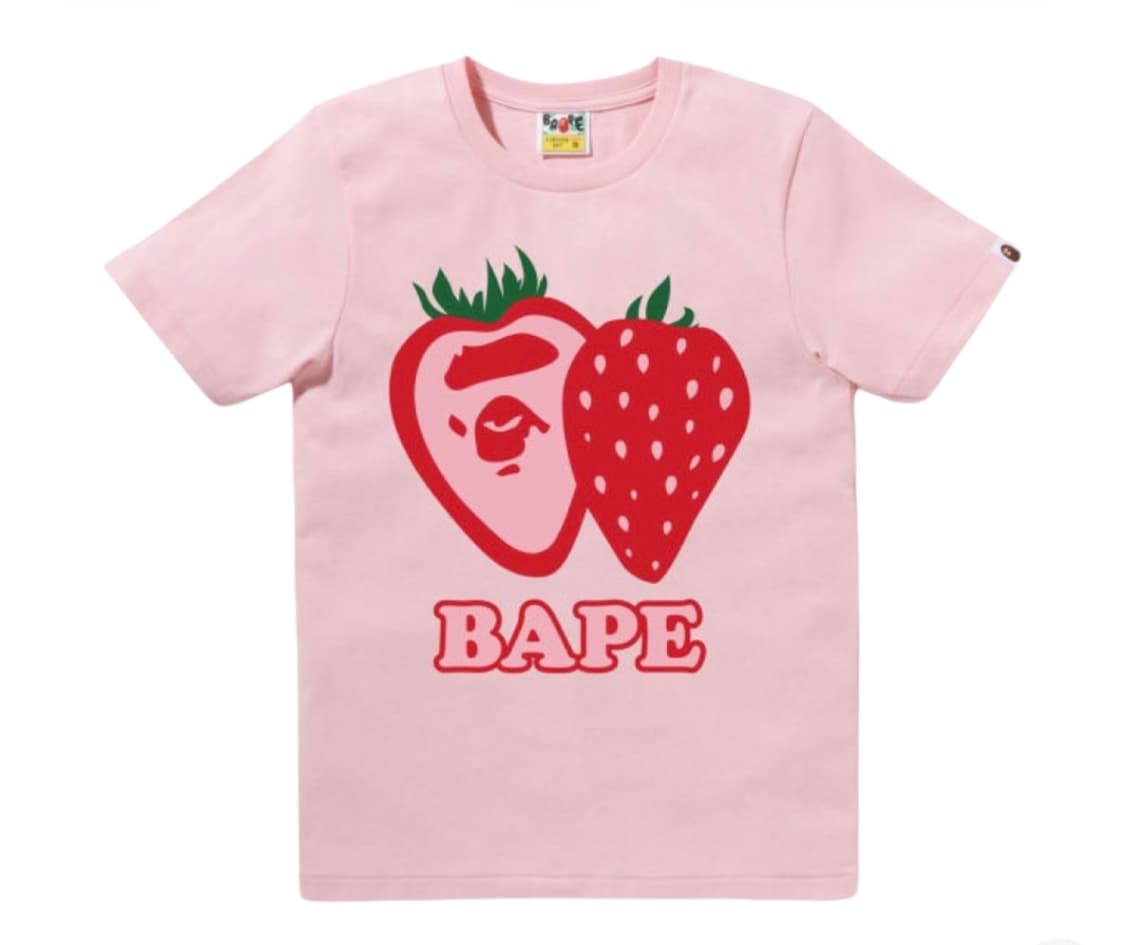 베이프 스트로베리 반팔 페일핑크 상품이미지1