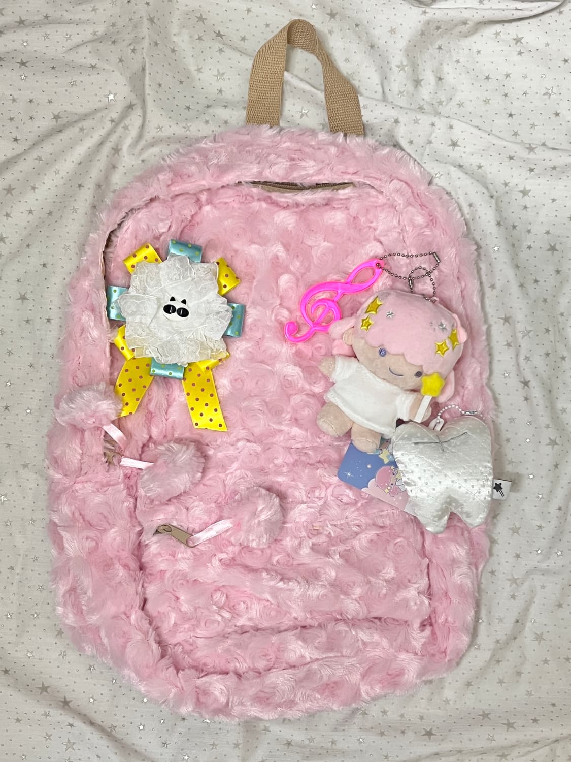 푸들같은 털 백팩 - 🍓핑크 상품이미지2