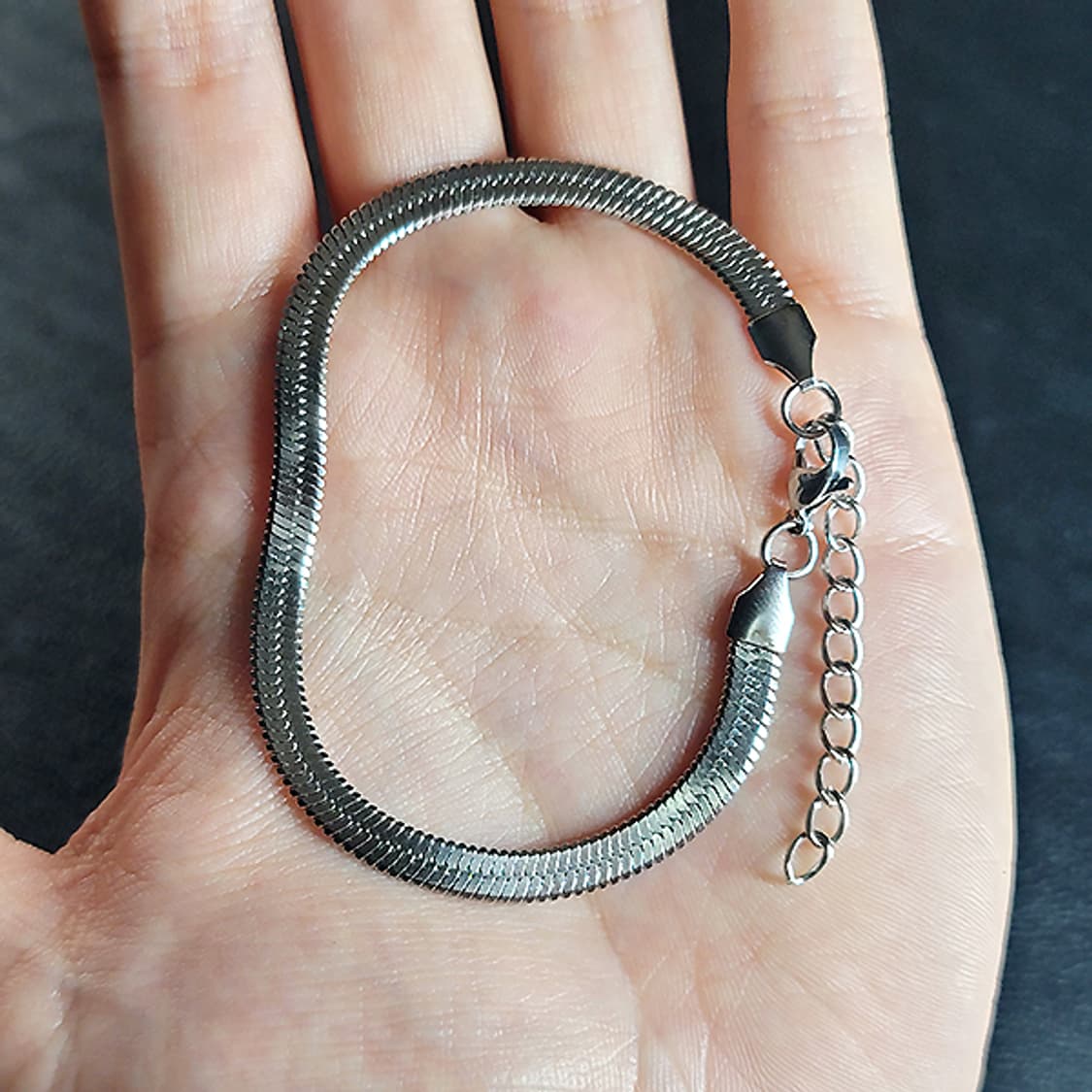 은류 티타늄 5mm 18cm+5cm 남자 체인 팔찌 상품이미지4