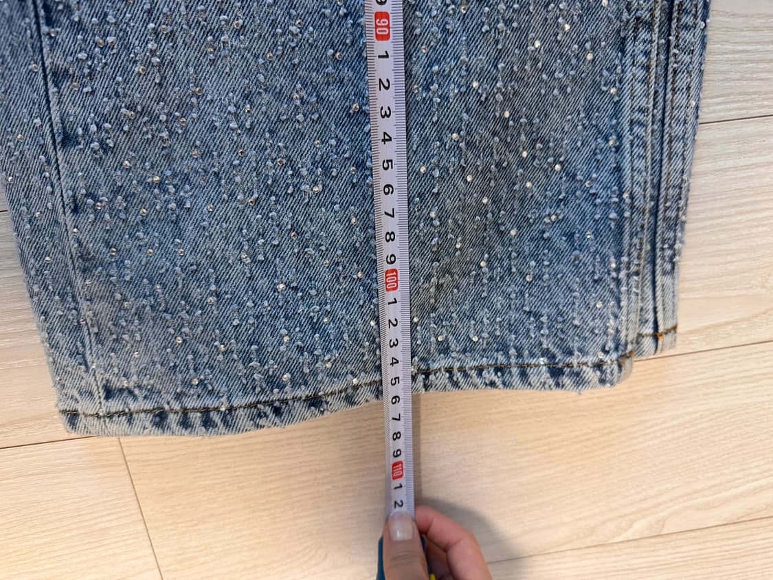 마쥬 maje 라인스톤 페이디드 데님 36 새상품 상품이미지6