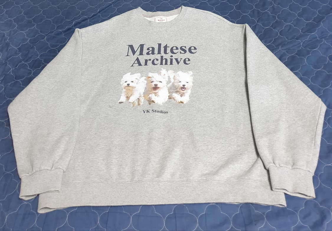 와이케이 말티즈 아카이브 기모 맨투맨 그레이 (2사이즈) 상품이미지2