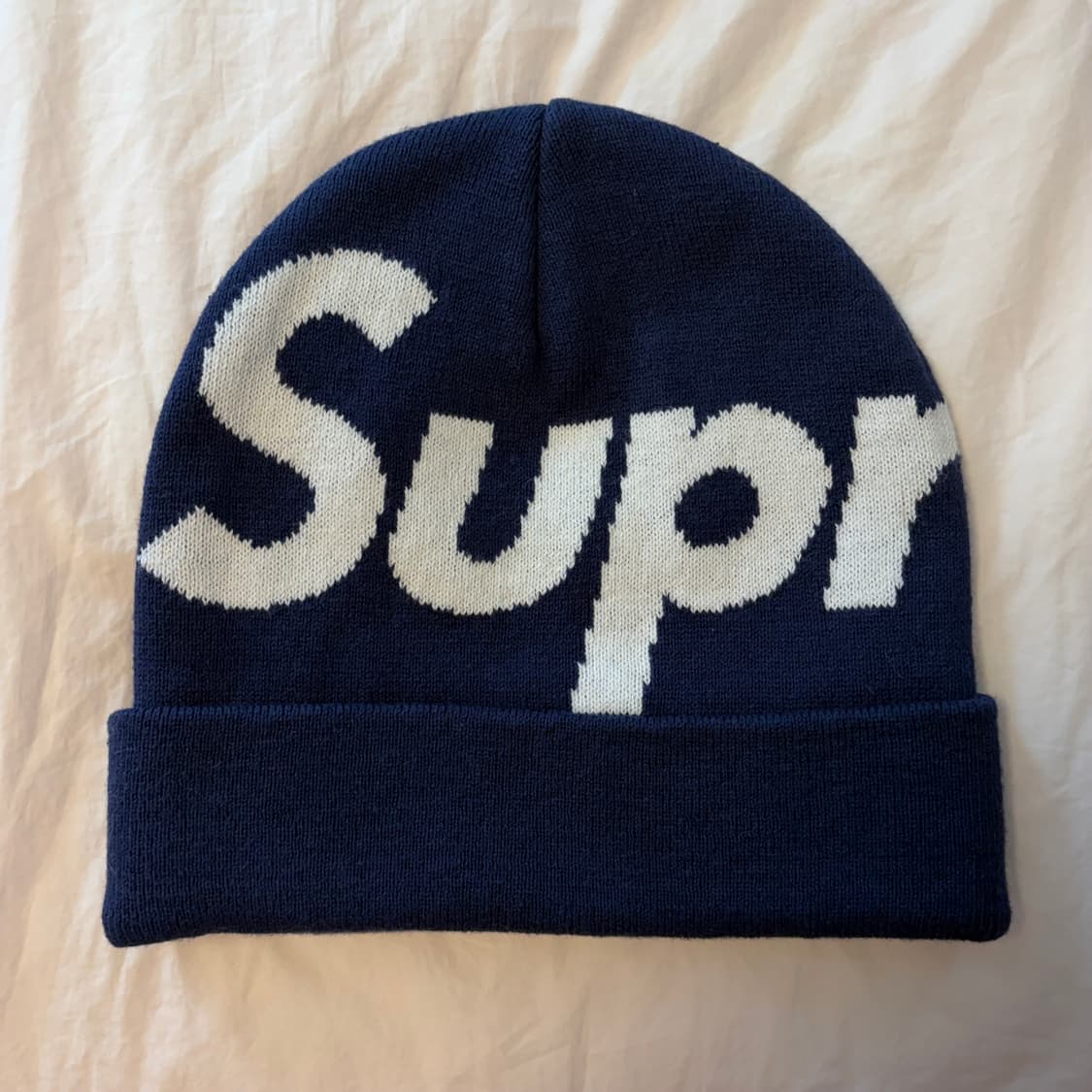 슈프림 빅 로고 비니 네이비 상품이미지2