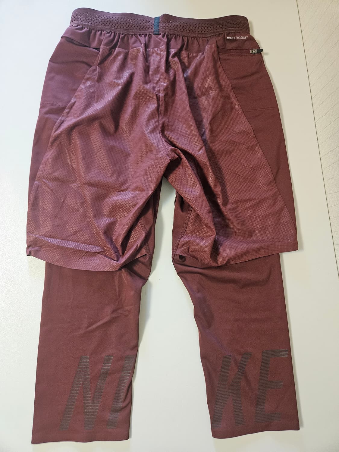 [해외M]나이키 에어로스위프트 하이브리드 2in1 러닝 쇼츠 버건디자주색 상품이미지5