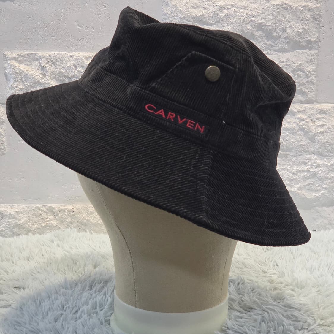 L9-3:카르벤 코듀로이 버킷햇 블랙 57~59cm CARVEN Cord 상품이미지3