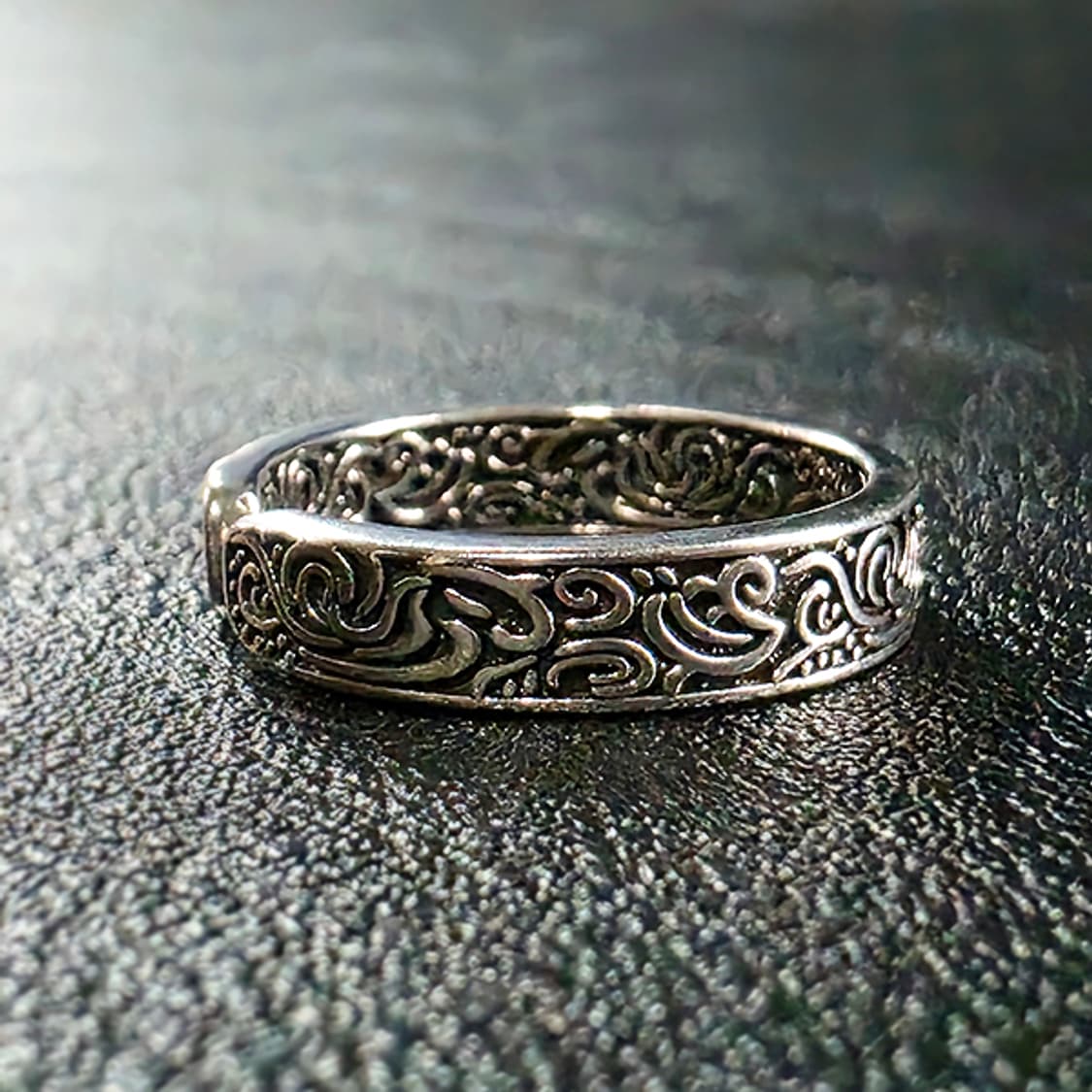Arabesque 백동 남자 엔틱 빈티지 명품 고대 곡선 조각 반지 상품이미지2