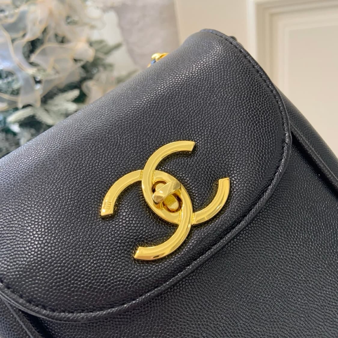  샤넬VIP 투웨이백 블랙레더 숄더체인백 백팩    상품이미지4