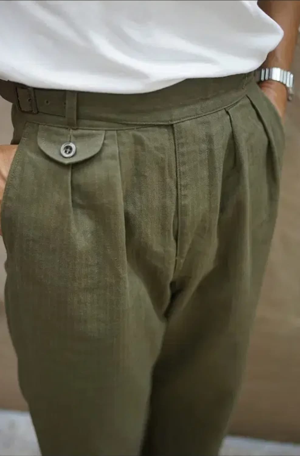 케네스필드 구르카 헤링본 올리브 L 새상품 상품이미지3