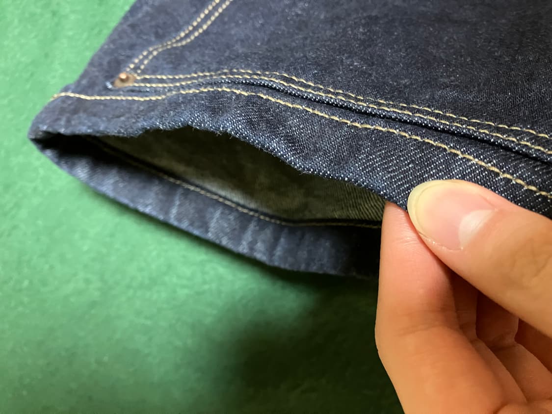 double knee denim raw denim 생지 인디고 상품이미지3