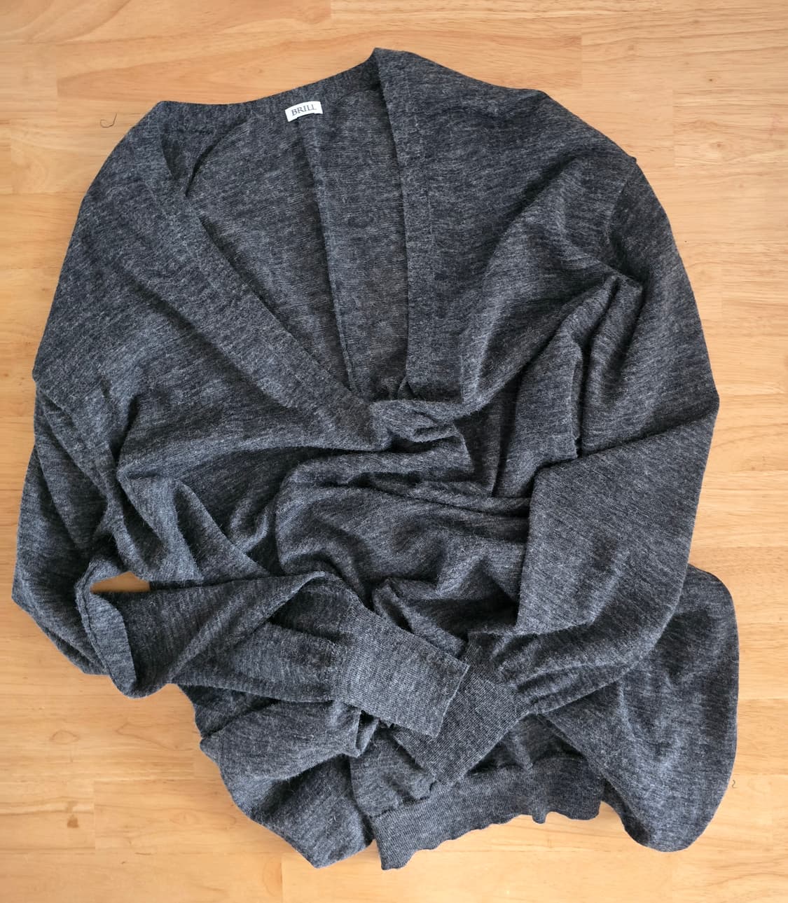 Brill 드레프 V넥 루즈핏 울 니트 튜닉 (FREE) 상품이미지9