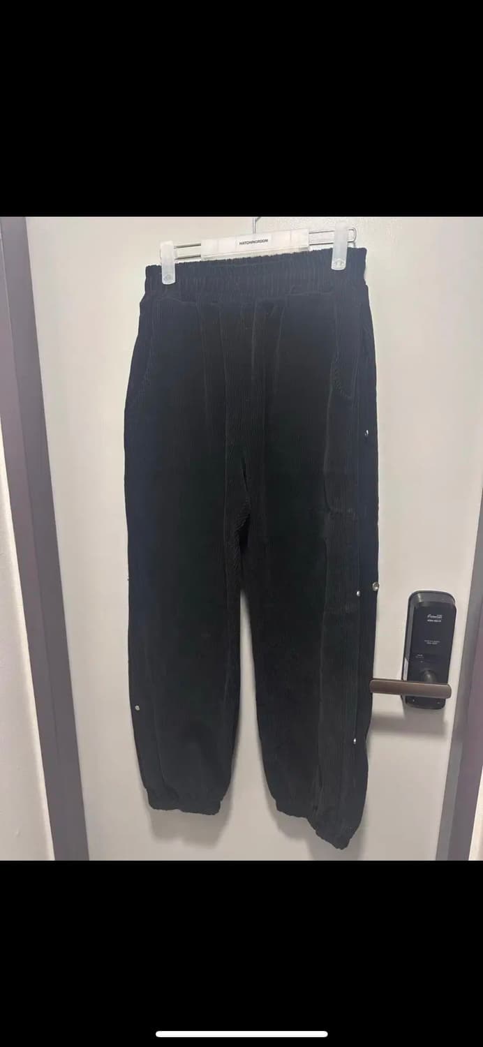 mjd CORDUROY SIDE SNAP WIDE PANTS (BLACK 상품이미지3